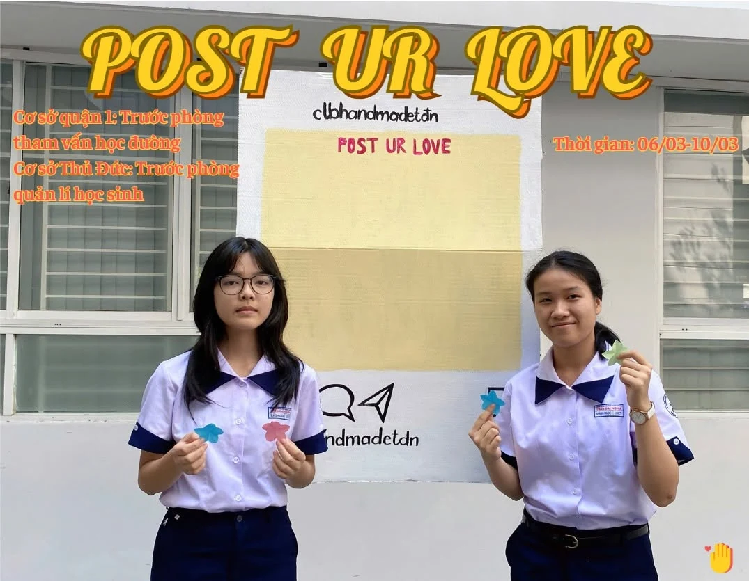 Students presenting the Post Your Love campaign